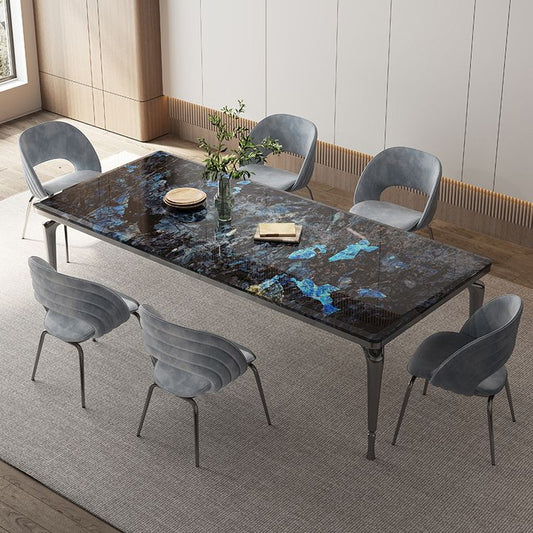 1/4/7 Piezas Base de acero inoxidable de acero inoxidable de rectángulo de piedra moderna para el hogar