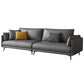 Sofa standard contemporain authentique en cuir carré avec dos lâche pour le salon