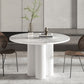 Round Standard Height Dining Table Modern Stone and Metal White Dinette Table Clearhalo 'Dining Tables & Seating' 'Dining Tables' 'dining_table' 'furn' 'furn_dining_table' 'Furniture' 'furniture_dining_table' 'Kitchen & Dining Furniture' 1200x1200_31ee7cd9-e700-4e9f-82cf-367879f46f4b
