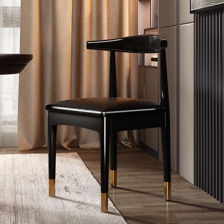 Scandinavian Style Wood Dining Chair Dining Room Armless Cow Horn Chair Clearhalo ' kitchen&dining_furn' 'Dining Chairs' 'Dining Tables & Seating' 'dining_chair' 'furn' 'furn_dining_chair' 'Furniture' 'furniture_dining_chair' 'Kitchen & Dining Furniture' 'kitchen' 1200x1200_31ef0f22-52d8-4f60-a6cf-791c74c76f1c