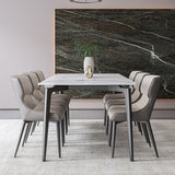Simplicity Dinette Table Rectangle Stone Dinner Table for Dining Room