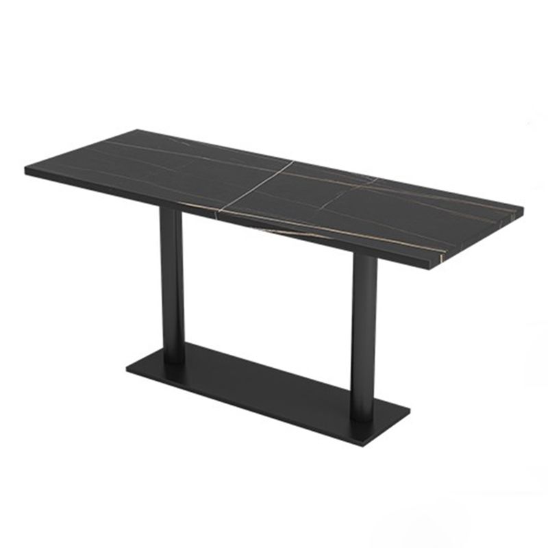 Industrial Style Sintered Stone Dinner Room Kitchen Table Black Table with Black Frame Clearhalo ' dining_table' 'Dining Tables & Seating' 'Dining Tables' 'furn' 'furn_dining_table' 'Furniture' 'furniture_dining_table' 'Kitchen & Dining Furniture' 'kitchen&dining_furn' 'kitchen' 'kitchen_dining_table' 1200x1200_31ef96db-9751-4323-bd0d-ff4fb2af0c03