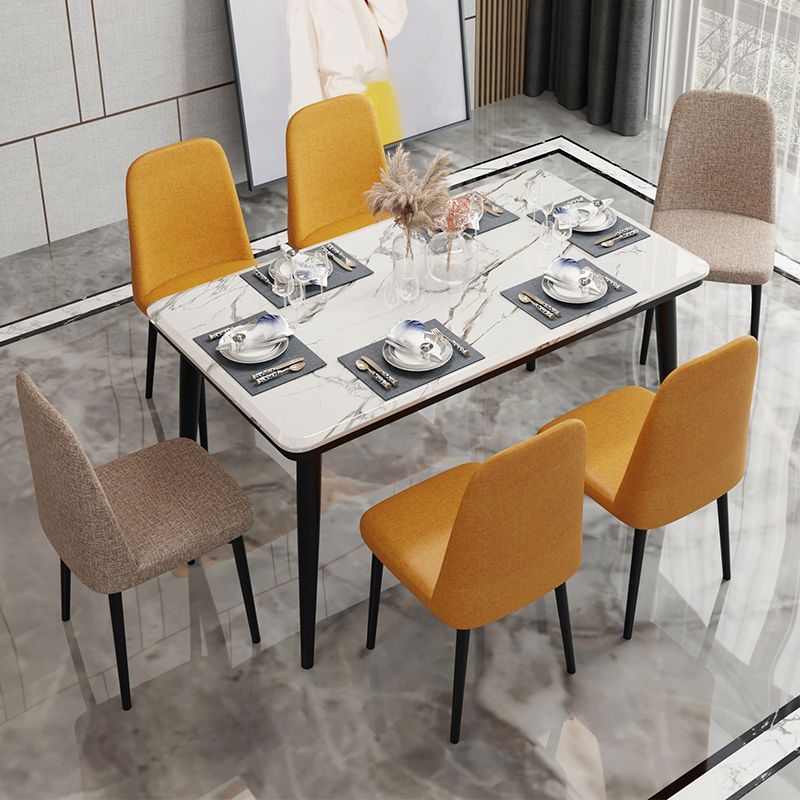 Scandinavian Home Parsons Chair Upholstered Solid Back Metal Dining Room Chair Clearhalo ' kitchen&dining_furn' 'Dining Chairs' 'Dining Tables & Seating' 'dining_chair' 'furn' 'furn_dining_chair' 'Furniture' 'furniture_dining_chair' 'Kitchen & Dining Furniture' 'kitchen' 1200x1200_31efed53-360c-42eb-9cd8-f30af674d214