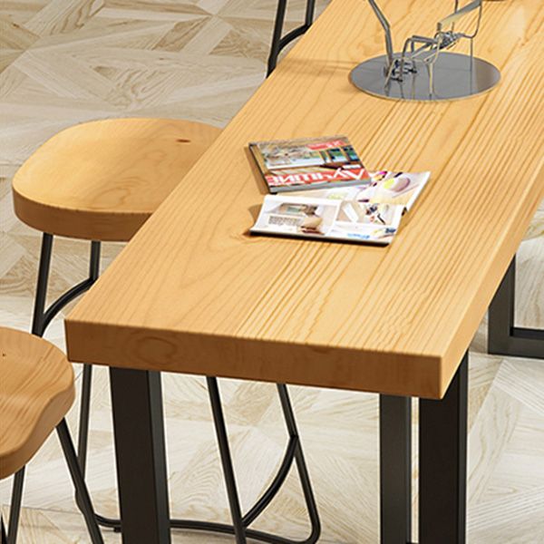 Modern Natural Pub Dining Set 1/2/4/5/7 Pieces Wood and Metal Bar Pub Table Set Clearhalo 'Bar Furniture' 'furn' 'furn_home_bar_bar_sets' 'Furniture' 'Home Bars & Bar Sets' 'home_bar_bar_sets' 'Kitchen & Dining Furniture' 1200x1200_31f007fb-93ed-4bec-93a7-f661b60a01b9
