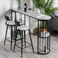 Glam Faux Marble Bistro Table Indoor Iron Double Pedestal Bar Dining Table with 4-Shelf Clearhalo 'Bar Furniture' 'Bar Tables' 'bar_tables' 'furn' 'furn_bar_tables' 'Furniture' 'furniture_bar_tables' 'Kitchen & Dining Furniture' 1200x1200_31f1cf68-1758-4224-a151-163a053d3832