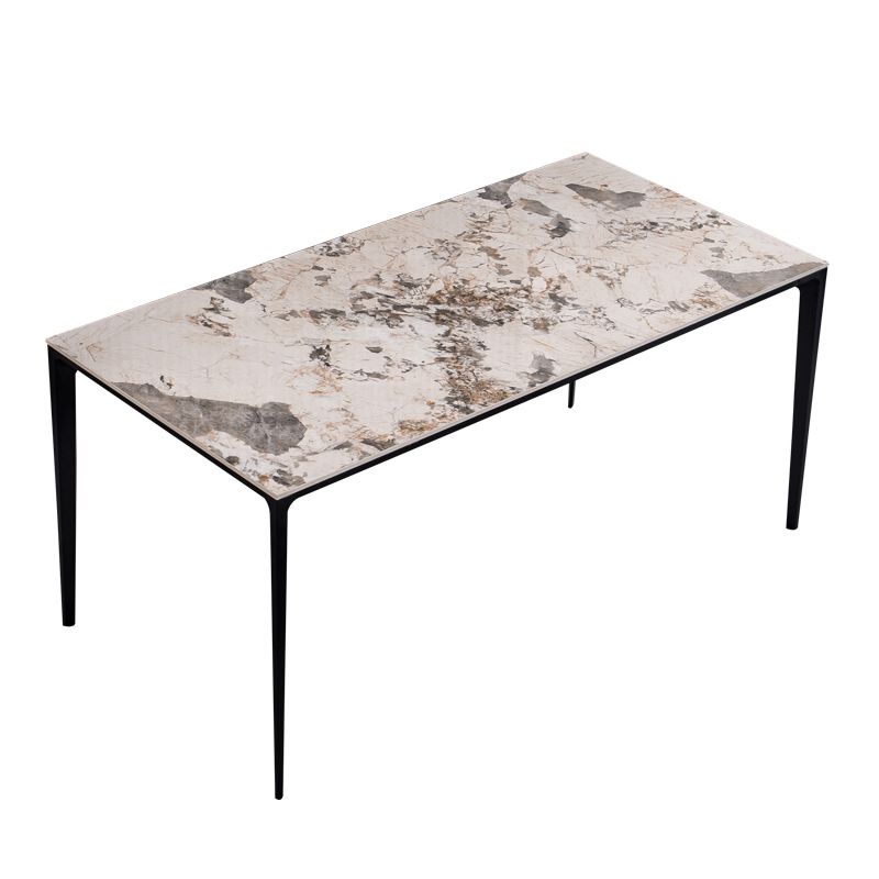 Sintered Stone Table for Restaurant Industrial Rectangle Dining Table with 4 Legs Clearhalo 'Dining Tables & Seating' 'Dining Tables' 'dining_table' 'furn' 'furn_dining_table' 'Furniture' 'furniture_dining_table' 'Kitchen & Dining Furniture' 'kitchen' 'kitchen_dining_table' 1200x1200_31f21f81-2d36-47da-9880-4c49b6053abb