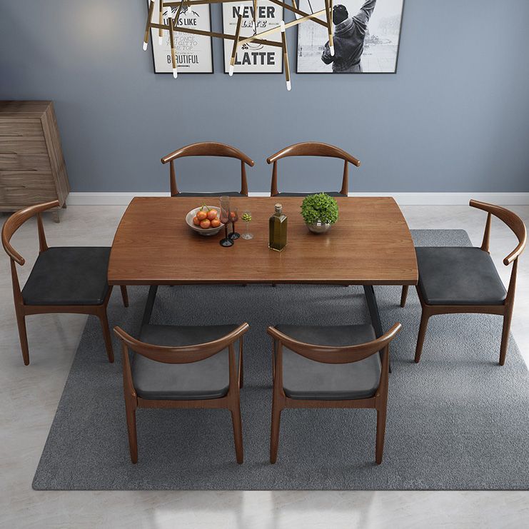 Industrial 1/2/3/5/7 Pieces Dining Set Rectangular Solid Wood Indoor Dinette Set Clearhalo 'Dining Room Sets' 'Dining Tables & Seating' 'dining_room_set' 'furn' 'furn_dining_room_set' 'Furniture' 'Kitchen & Dining Furniture' 1200x1200_31f2b638-69e9-417d-b650-58244a041b3b