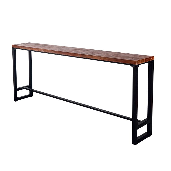 Dark Brown Modern Style Bar Table Solid Wood and Iron Coffee Shop Bar Table Clearhalo 'Bar Furniture' 'Bar Tables' 'bar_tables' 'furn' 'furn_bar_tables' 'Furniture' 'furniture_bar_tables' 'Kitchen & Dining Furniture' 1200x1200_31f40a2e-833e-419f-bcc1-3da529b73aea