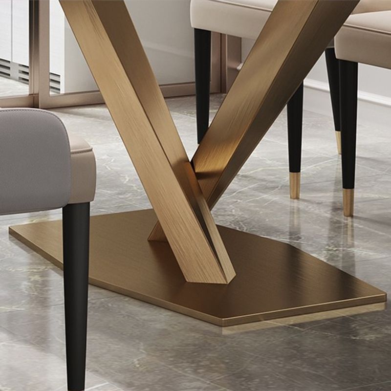 Fixed Contemporary Sintered Stone Dining Room Sett with Pedestal Base Dining Furniture Clearhalo 'Dining Room Sets' 'Dining Tables & Seating' 'dining_room_set' 'Furniture' 'furniture_dining_room_set' 'Kitchen & Dining Furniture' 'kitchen&dining_furn' 'kitchen' 1200x1200_31f57c0b-f21c-4829-ada1-f617ee7e10a4