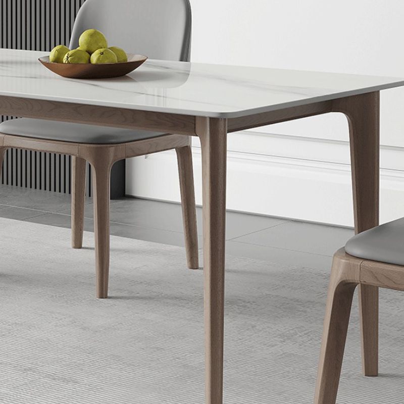 Style contemporain 1/2/5 pièces chaises de restauration Ensemble de meubles en pierre rectangulaire en blanc