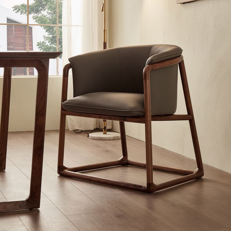 Modern Style Dining Chair Leather Wooden Base Arm Chair for Home Use Clearhalo 'Dining Chairs' 'Dining Tables & Seating' 'dining_chair' 'furn' 'furn_dining_chair' 'Furniture' 'Kitchen & Dining Furniture' 1200x1200_31f7e9f7-a1d8-41a8-9a16-4504af5446ed