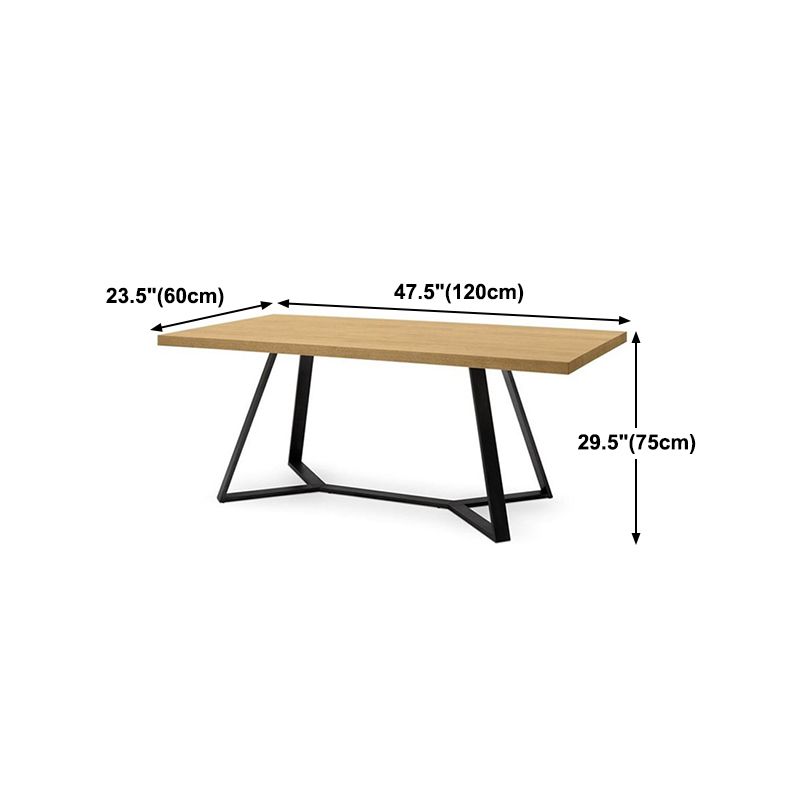 Rectangle Industrial Dining Table Trestle Base Fixed Table with Solid Wood Clearhalo 'Dining Tables & Seating' 'Dining Tables' 'dining_table' 'furn' 'furn_dining_table' 'Furniture' 'furniture_dining_table' 'Kitchen & Dining Furniture' 'kitchen' 'kitchen_dining_table' 1200x1200_31f8a96b-d0af-49a3-89dd-53a9a6abfecf