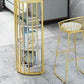 Glam Gold Iron Bistro Table Stone Top Indoor Bar Dining Table with Shelf Clearhalo 'Bar Furniture' 'Bar Tables' 'bar_tables' 'furn' 'furn_bar_tables' 'Furniture' 'furniture_bar_tables' 'Kitchen & Dining Furniture' 1200x1200_31f9e46f-1df6-4dd3-8c8b-105b0261c38e
