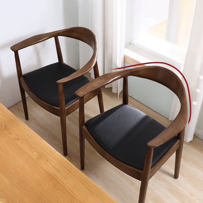 Scandinavian Style Wood Dining Side Chair Home Open Back Dining Side Chair with Arm Clearhalo ' kitchen&dining_furn' 'Dining Chairs' 'Dining Tables & Seating' 'dining_chair' 'furn' 'furn_dining_chair' 'Furniture' 'furniture_dining_chair' 'Kitchen & Dining Furniture' 'kitchen' 1200x1200_31fc7119-1ecd-42b9-80a6-5c675b815333