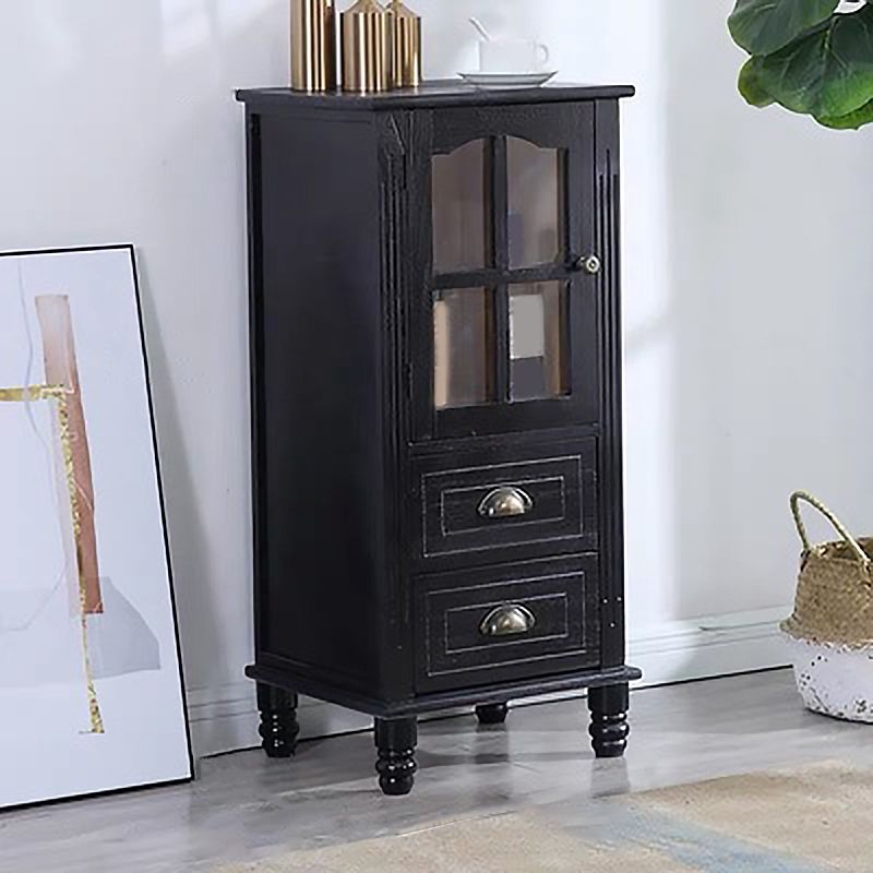 Contemporaneo 1 - porta 1 ripiana vetro in vetro con cassetto in legno massiccio