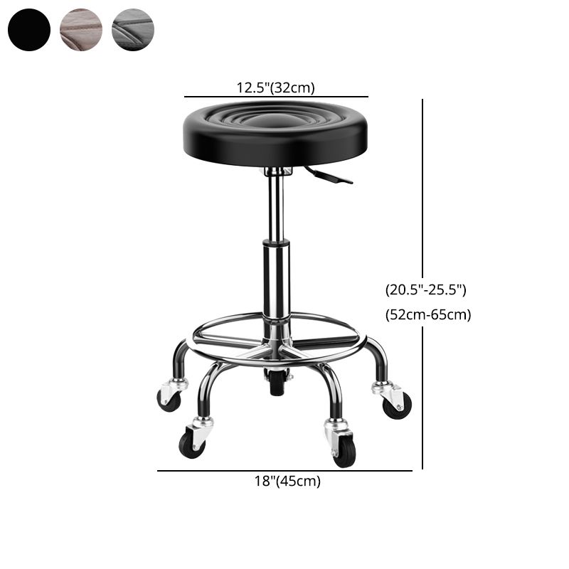 Modern Armless Liftable Counter Stool Iron Bedroom Bar Stool with Cushion and Pedal Clearhalo 'Bar Furniture' 'Bar Stools' 'bar_stools' 'furn' 'furn_bar_stools' 'furniture_bar_stools' 'Kitchen & Dining Furniture' 'kitchen&dining_furn' 'kitchen' 'kitchen_furn' Furniture' 1200x1200_31fd2e97-d654-419c-9622-33c0f586320d