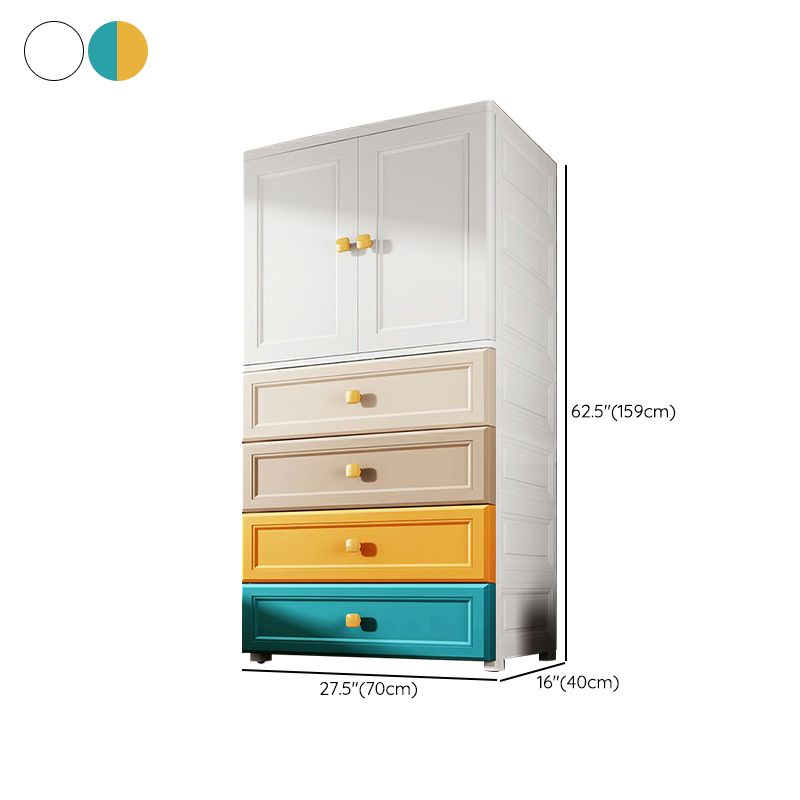 Armoire de garde-robe en plastique armoire de garde-robe contemporaine avec jambes