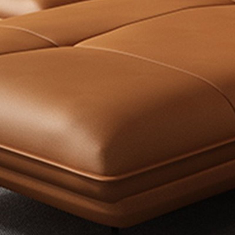 Moderno soggiorno in vetro stazionario in pelle stazionaria a sedere cuscinetti a braccio svasato