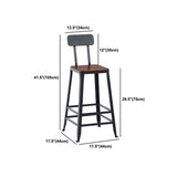 Industrial 1/4/6/11 Pieces Bar Table Set Rectangle Pine Wood Counter Table with Stools