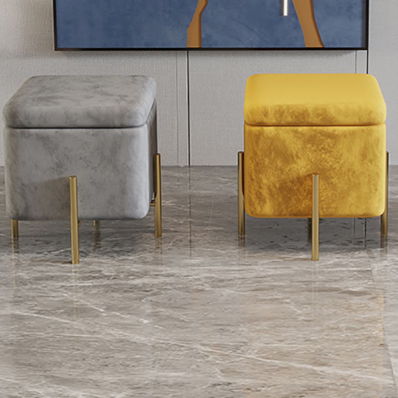 Ottoman Square Pure Color Velvet Scratch Resistant Ottoman with Storage Clearhalo 'furn' 'furn_ottomans_poufs' 'Furniture' 'Living Room Furniture' 'Ottomans & Poufs' 'ottomans_poufs' 1200x1200_32009120-b82d-452c-8d90-7e72716813ca