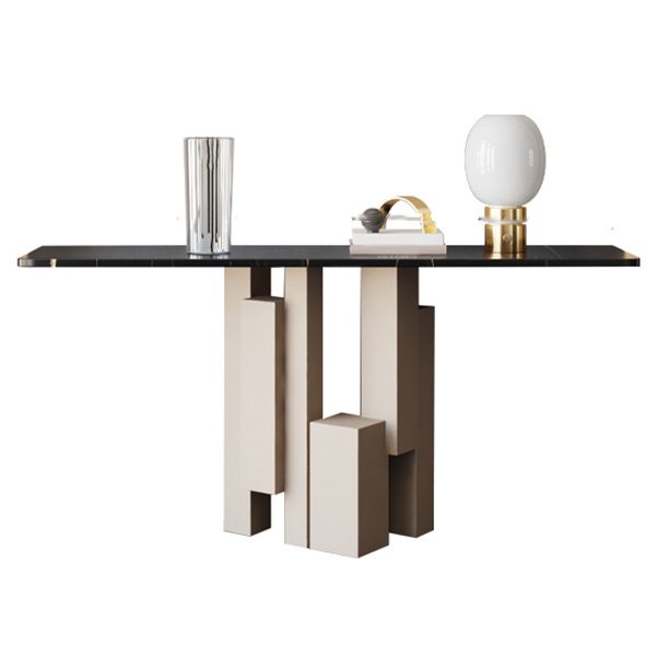 Table de la console moderne en pierre 1 étagère 13,78 "table d'accent de large pour hall