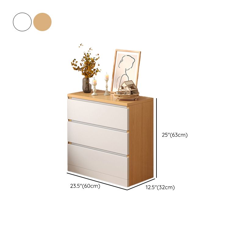 Contemporary White/Natural Chest with Wooden Drawers Rectangle Chest Clearhalo 'Cabinets & Chests' 'cabinets_chests' 'furn' 'furn_cabinets_chests' 'Furniture' 'Living Room Furniture' 1200x1200_32028f8b-0308-4922-91cd-e63bda11ca93