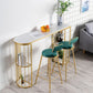 Marble Bar Table Double Pedestal Dining Table for Kitchen Living Room Clearhalo 'Bar Furniture' 'Bar Tables' 'bar_tables' 'furn' 'furn_bar_tables' 'Furniture' 'Kitchen & Dining Furniture' 1200x1200_3202f34f-a63a-4845-b0d2-fe3119761414
