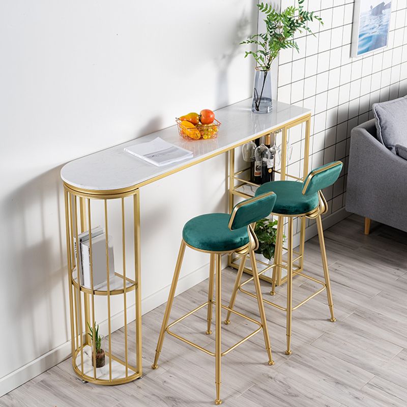 Marble Bar Table Double Pedestal Dining Table for Kitchen Living Room Clearhalo 'Bar Furniture' 'Bar Tables' 'bar_tables' 'furn' 'furn_bar_tables' 'Furniture' 'Kitchen & Dining Furniture' 1200x1200_3202f34f-a63a-4845-b0d2-fe3119761414