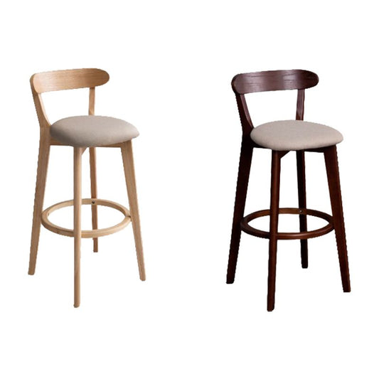 Industrial Armless Backrest Counter Stool Wood Bar Stool with Pedal for Cafe