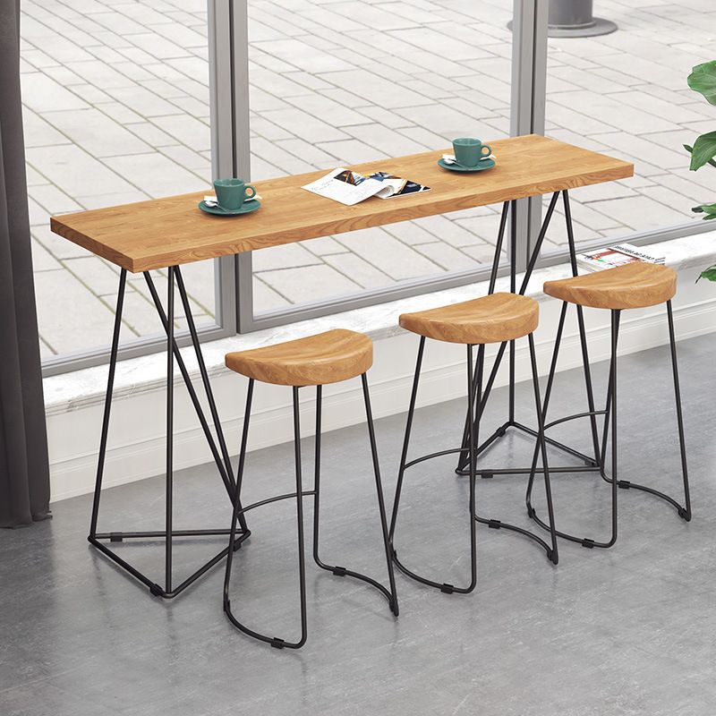 Contemporary Wood Bar Stool Metal Bar Stool with Contoured Seat Clearhalo 'Bar Furniture' 'Bar Stools' 'bar_stools' 'furn' 'furn_bar_stools' 'Furniture' 'Kitchen & Dining Furniture' 1200x1200_3205e9e5-ae43-494e-8be6-0ae3934971e5