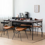 Traditional Luxury Dining Table Brown Solid Wood Dining Table with Metal Base Clearhalo ' dining_table' 'Dining Tables & Seating' 'Dining Tables' 'furn' 'furn_dining_table' 'Furniture' 'furniture_dining_table' 'Kitchen & Dining Furniture' 'kitchen&dining_furn' 'kitchen' 'kitchen_dining_table' 1200x1200_3205ed2c-6029-4ba5-8791-ade363fdcb60