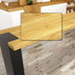 Table de bar rectangulaire industrielle Table de salle à manger de bar en bois massif de pin avec double piédestal