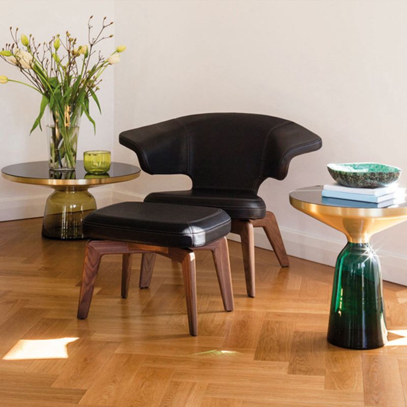 Pedestal 1 Single Coffee Table Metal and Glass Statement Cocktail Table Clearhalo 'Coffee & Accent Tables' 'Coffee Tables' 'coffee_tables' 'furn' 'furn_coffee_tables' 'Furniture' 'furniture_coffee_tables' 'Living Room Furniture' 1200x1200_320723e1-bfbc-4a33-8fa4-c96bf120a871