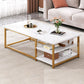16.53" H Rectangle Wooden Coffee Table Metal Frame Cocktail Table with Shelves Clearhalo 'Coffee & Accent Tables' 'Coffee Tables' 'coffee_tables' 'furn' 'furn_coffee_tables' 'Furniture' 'Living Room Furniture' 1200x1200_320751c7-5fe9-49f5-8b13-b11a4dda9073