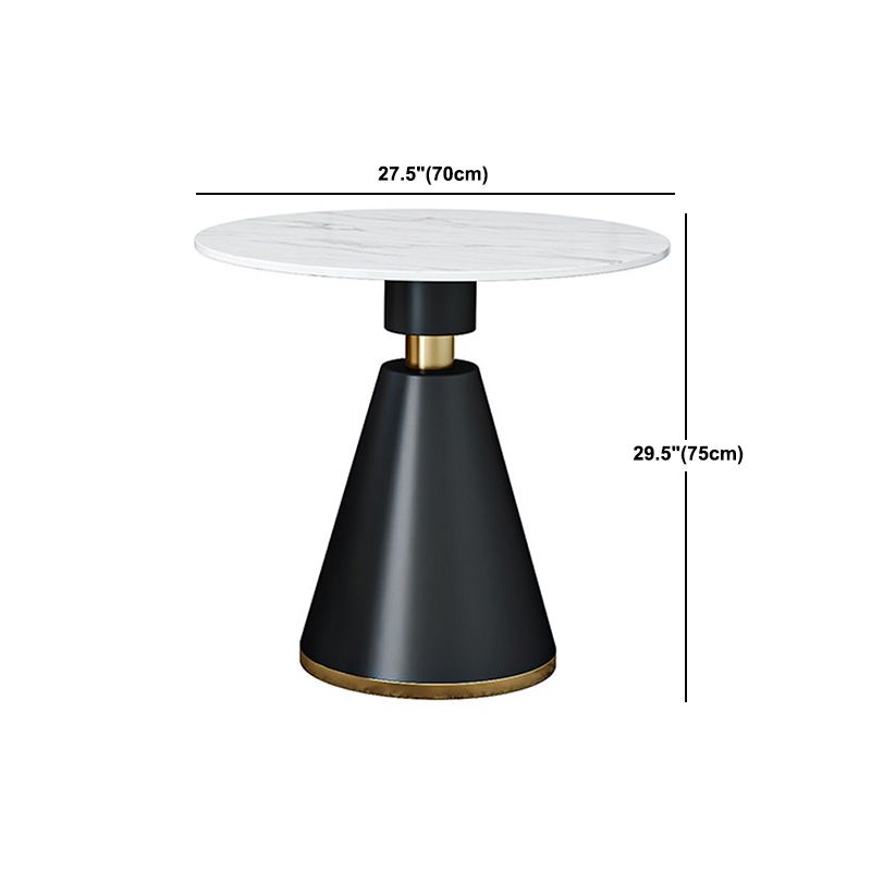 Metal Traditional Luxury Round Table Sintered Stone Top Indoor Table with Pedestal Base