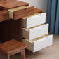 Scandinavian Wood Vanity Set 4-Drawer Flip-Top Makeup Dressing Table