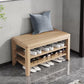 Rectangle 11.8" Wide Entryway Bench with Storage Solid Wood Seating Bench in Rubberwood Clearhalo 'Benches' 'Chairs & Seating' 'furn' 'furn_benches' 'Furniture' 'Living Room Furniture' 1200x1200_32095b66-519b-42d0-b0c6-24b8ff6599e4