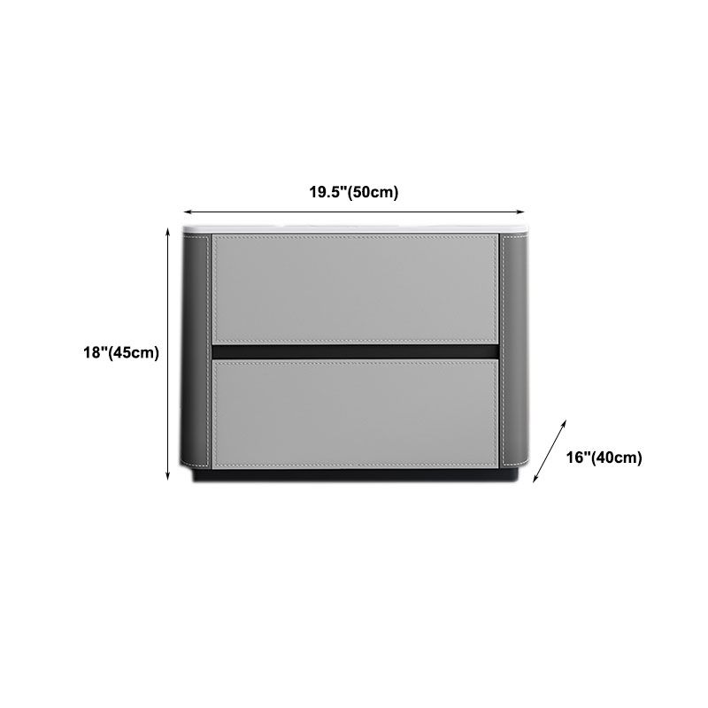Eigentijdse stenen borst slaapkamer verticale opbergkast in grijs met laden