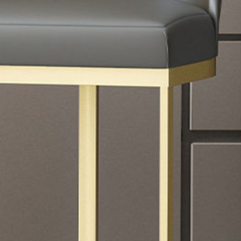 Modern Armless Backless Counter Stool Iron Cafer Bar Stool with Cushion and Pedal