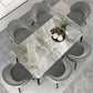 Metal and Stone Table Glam Style Simple Family Rectangular Dining Table Clearhalo 'Dining Tables & Seating' 'Dining Tables' 'dining_table' 'furn' 'furn_dining_table' 'Furniture' 'Kitchen & Dining Furniture' 1200x1200_320e570f-18ad-4a0d-9a8a-13e3ee24fcb9