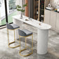 White Bar Wine Table Stone Bar Height Table with Double Pedestal Base Clearhalo 'Bar Furniture' 'Bar Tables' 'bar_tables' 'furn' 'furn_bar_tables' 'Furniture' 'Kitchen & Dining Furniture' 1200x1200_320e9b0a-38e3-45e9-a112-48f9122c9ebf