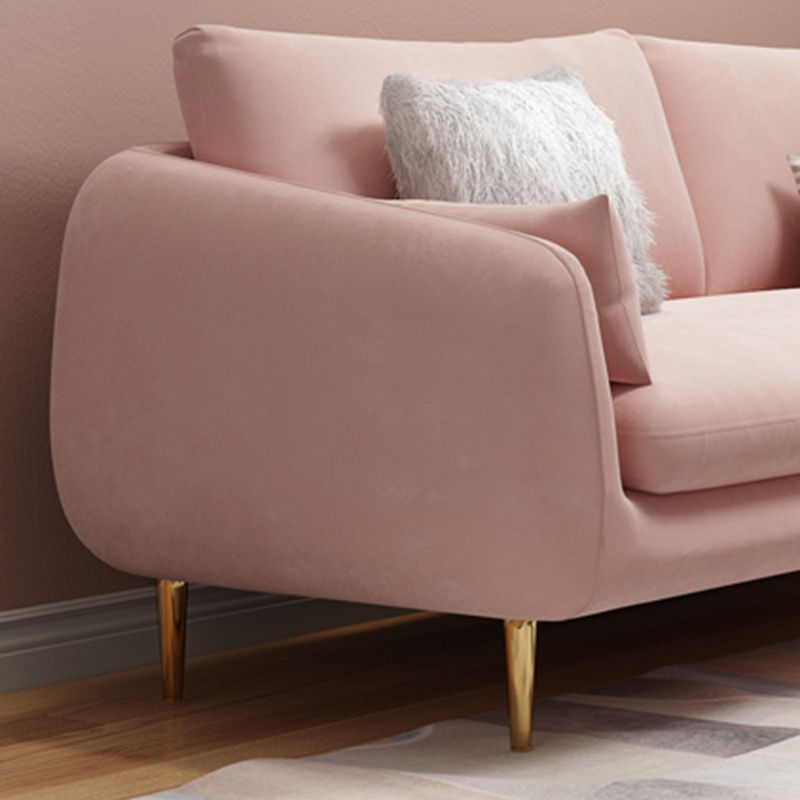 Sofá de terciopelo contemporáneo con cojín de almohadas para apartamento
