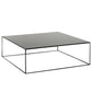 Iron Square Coffee Table with Frame Base Mid-Century Modern Cocktail Table