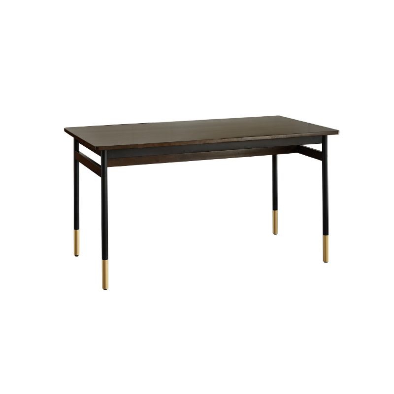 Modern Style Solid Wood Dining Set with Brown Table and 4 Metal Legs Base for Home Use Clearhalo 'Dining Room Sets' 'Dining Tables & Seating' 'dining_room_set' 'furn' 'furn_dining_room_set' 'Furniture' 'furniture_dining_room_set' 'Kitchen & Dining Furniture' 'kitchen&dining_furn' 'kitchen' 1200x1200_3210751a-f58d-4080-af33-993f2db83019