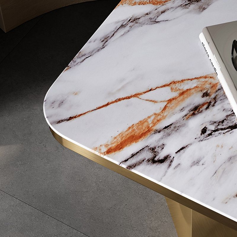 19.69" Tall Round Slate Side Table Luxurious Pedestal End Table