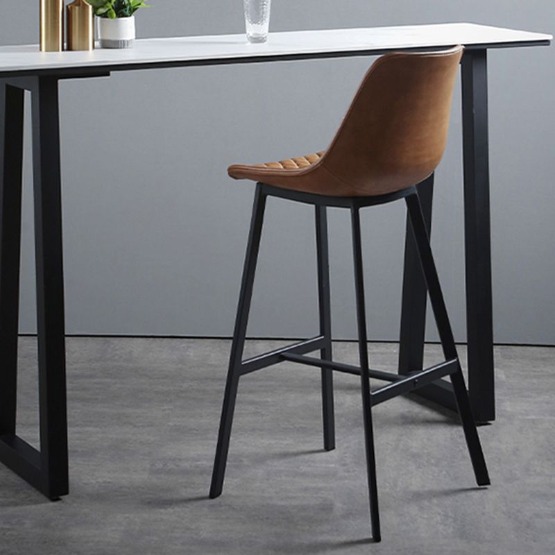 Living Room Leather Counter Chair Bucket Industrial Footrest Counter Bar Stool Clearhalo 'Bar Furniture' 'Bar Stools' 'bar_stools' 'furn' 'furn_bar_stools' 'Furniture' 'Kitchen & Dining Furniture' 1200x1200_3211fae3-d1c2-4b35-af9f-64ecd5ec98c5