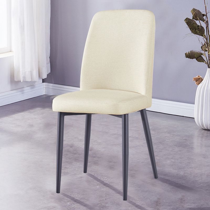 Scandinavian Home Side Chair Upholstered Solid Back Metal Dining Room Chair Clearhalo ' kitchen&dining_furn' 'Dining Chairs' 'Dining Tables & Seating' 'dining_chair' 'furn' 'furn_dining_chair' 'Furniture' 'furniture_dining_chair' 'Kitchen & Dining Furniture' 'kitchen' 1200x1200_3212e725-26c5-446c-89bb-c33ae867fe8e