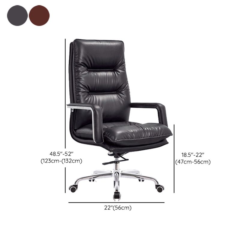 Modern Office Chair No Distressing Ergonomic Leather Desk Chair Clearhalo 'furn' 'furn_office_chair' 'Furniture' 'Office Chairs' 'Office Furniture' 'office_chair' 1200x1200_32130a81-1f8e-4834-a1ef-f9f0d854599d