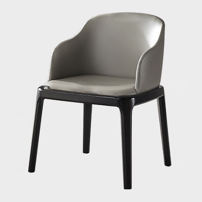 Contemporary Square Leather Chair with Wooden Legs Dining Side Arm Chair for Kitchen Clearhalo ' kitchen&dining_furn' 'Dining Chairs' 'Dining Tables & Seating' 'dining_chair' 'furn' 'furn_dining_chair' 'Furniture' 'furniture_dining_chair' 'Kitchen & Dining Furniture' 'kitchen' 1200x1200_32140455-5ca3-43a1-839a-9a35647c838f