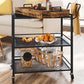 Modern Style Metal Prep Table 31.5"H Rolling Wood Prep Table with Open Storage Clearhalo 'furn' 'furn_kitchen_islands_carts' 'Furniture' 'Kitchen & Dining Furniture' 'Kitchen Islands & Carts' 'kitchen_islands_carts' 1200x1200_32141195-2d3c-4195-97ed-401be6d4b2a7